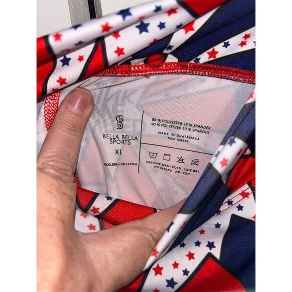 Pickleball Bella Women's XL Skort Stars Red White Blue A-Line Short - Picture 2 of 9